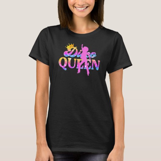 Disco Queen Roller Danser Outfit 70s Costume for T-shirt (Voorkant)