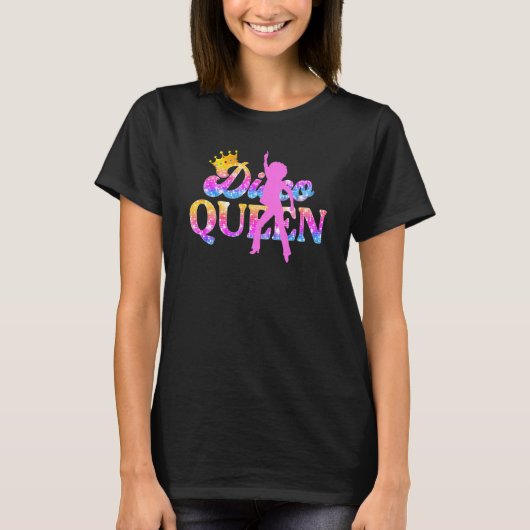 Disco Queen Roller Danser Outfit 70s Costume for T-shirt (Voorkant)