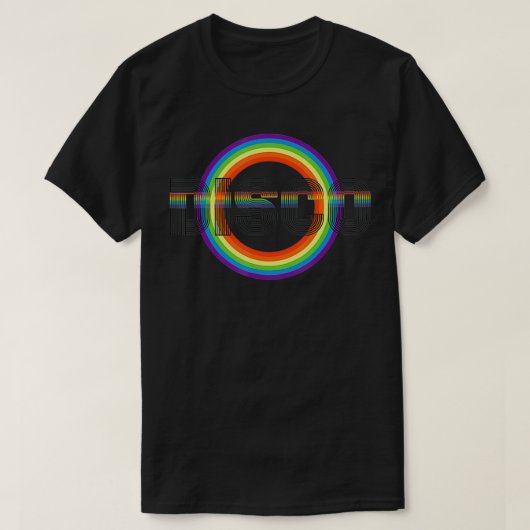 Disco Rainbow  70s geïnspireerde Pride Dance T-shirt (Design voorkant)