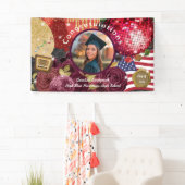 Disco Red Ball, Amerikaanse vlag Welkom Spandoek (Insitu)