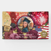 Disco Red Ball, Amerikaanse vlag Welkom Spandoek (Horizontaal)