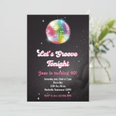 Disco Retro 70er Jaren Dansfeest Kaart (Staand voorkant)