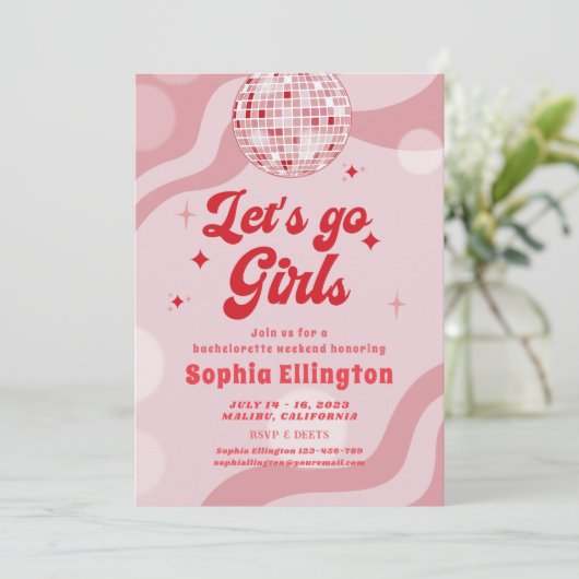 Disco Retro 70s Bachelorette Weekend Route Kaart (Staand voorkant)