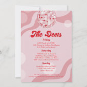 Disco Retro 70s Bachelorette Weekend Route Kaart (Achterkant)