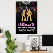 Disco Retro 70s Party Welkomstbord Poster (Thuiskantoor)