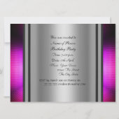 Disco Retro Birthday Party Invitation Kaart (Achterkant)