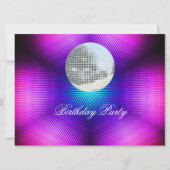 Disco Retro Birthday Party Invitation Kaart (Voorkant)