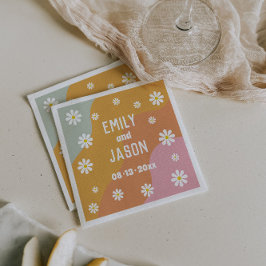 Disco Retro bruiloft cocktail servetten