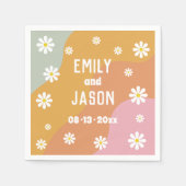 Disco Retro bruiloft cocktail servetten (Voorkant)