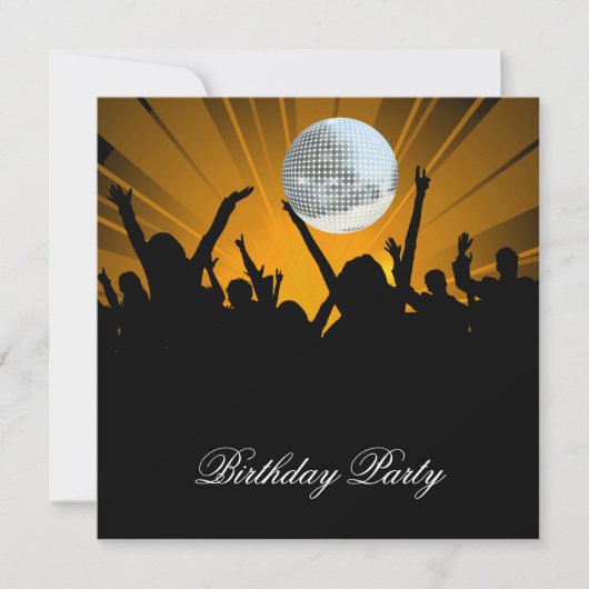 Disco Retro Dans Verjaardagsfeest Uitnodiging (Voorkant)