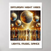 Disco Retro Dansvloer Muurposter Nachtsfeer Poster (Voorkant)