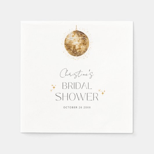 Disco Retro Feest Bruidsuitnodiging Servet (Voorkant)