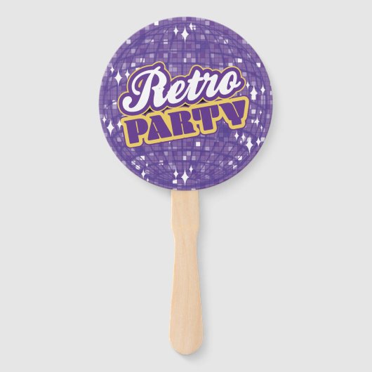 DISCO RETRO PARTY HAND FAN HANDWAAIER (Achterkant)