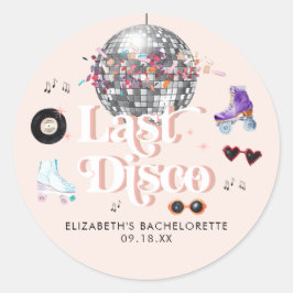 Disco Retro Roller Schaatsen | Bachelorette Ronde Sticker