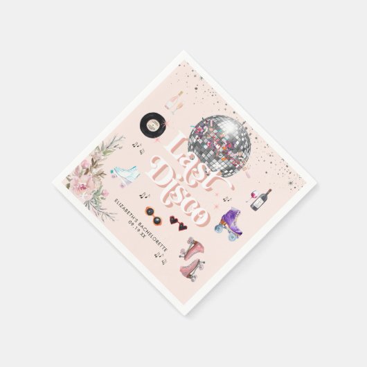 Disco Retro Roller Skaten | Bachelorette Servet (Hoek)