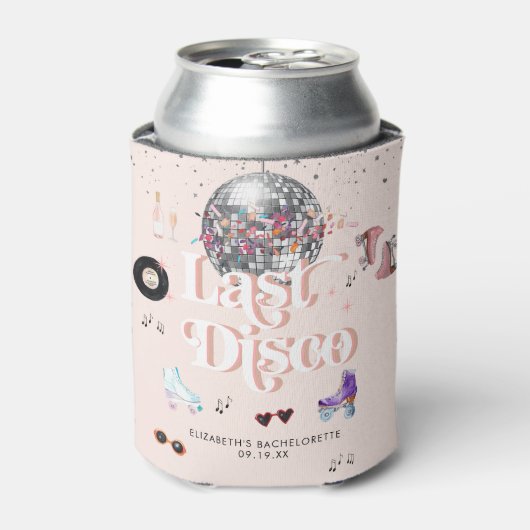 Disco Retro Roller Skating | Bachelorette Blikjeskoeler (Blikje Voorkant)