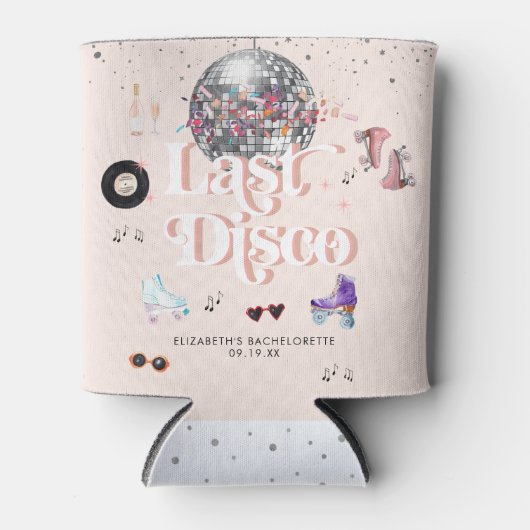 Disco Retro Roller Skating | Bachelorette Blikjeskoeler (Voorkant)