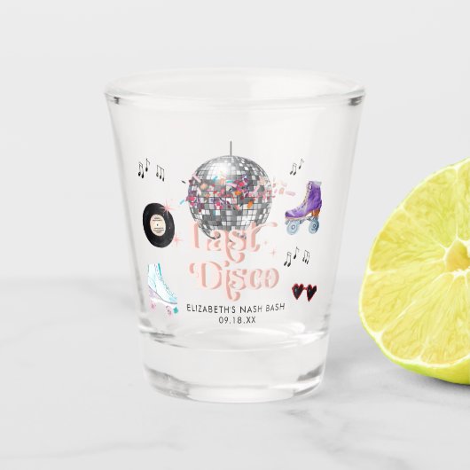 Disco Retro Roller Skating | Bachelorette-feestje Shot Glas (Voorkant)