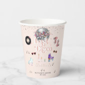 Disco Retro Roller Skating | Bachelorette Papieren Bekers (Achterkant)