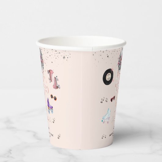 Disco Retro Roller Skating | Bachelorette Papieren Bekers (Rechts)