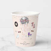 Disco Retro Roller Skating | Bachelorette Papieren Bekers (Voorkant)