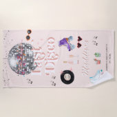 Disco Retro Roller Skating | Bachelorette Strandlaken (Voorkant)