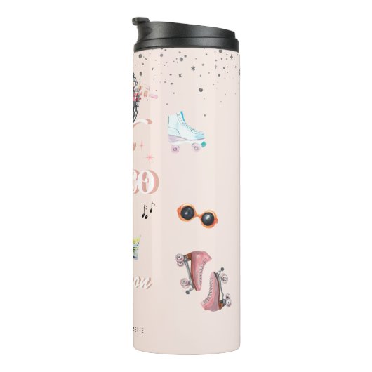Disco Retro Roller Skating | Bachelorette Thermosbeker (Geroteerd rechts)