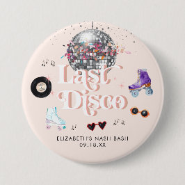 Disco Retro Roller Skating | Meisjes uit de kleren Ronde Button 7,6 Cm