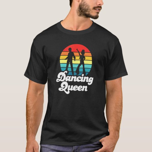 Disco Retro Sunset Dansende Queen 1 T-shirt (Voorkant)
