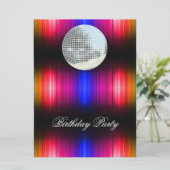 Disco Retro Verjaardagsfeest Uitnodiging (Staand voorkant)