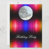 Disco Retro Verjaardagsfeest Uitnodiging (Voorkant)