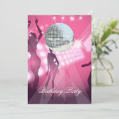 Disco Retro Verjaardagsfeest Uitnodiging (Staand voorkant)