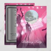 Disco Retro Verjaardagsfeest Uitnodiging (Voorkant / Achterkant)