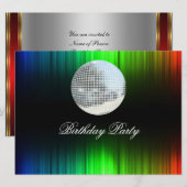 Disco Retro Verjaardagsfeest Uitnodiging (Voorkant / Achterkant)