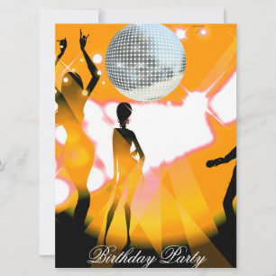 Disco Retro Verjaardagsfeest Uitnodiging