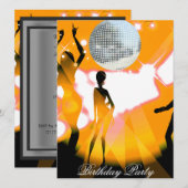 Disco Retro Verjaardagsfeest Uitnodiging (Voorkant / Achterkant)