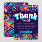 Disco Retro verjaardagsfeestje Bedankkaart (Voorkant / Achterkant)