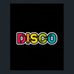 DISCO retro vinyl Poster<br><div class="desc">Disco-liefhebbers juichen dit leuke en heldere design toe!</div>