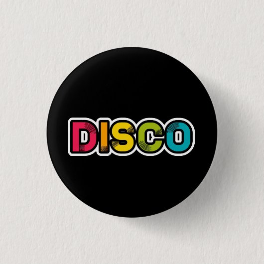 DISCO retro vinyl Ronde Button 3,2 Cm (Voorkant)