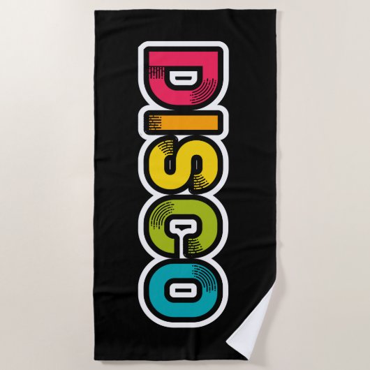 DISCO retro vinyl Strandlaken (Voorkant)