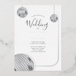 Disco Retro Wedding Folie Uitnodiging