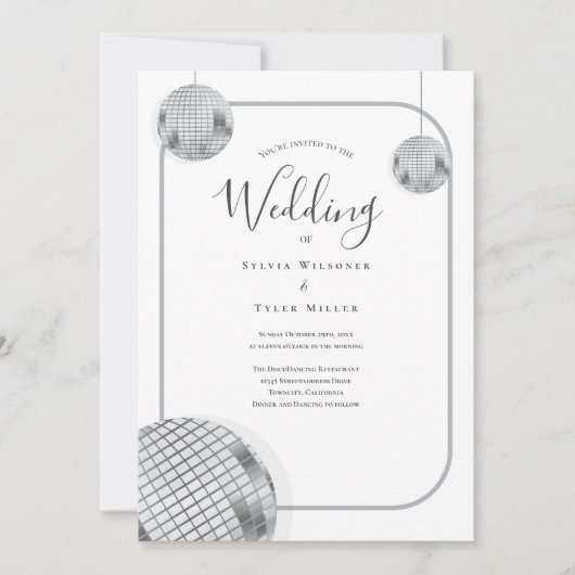 Disco Retro Wedding Kaart (Voorkant)