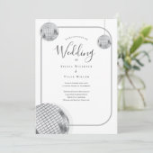 Disco Retro Wedding Kaart (Staand voorkant)