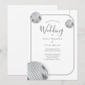 Disco Retro Wedding Kaart (Voorkant / Achterkant)