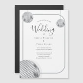 Disco Retro Wedding Magnetische Uitnodiging (Voorkant / Achterkant)