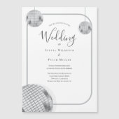 Disco Retro Wedding Magnetische Uitnodiging (Voorkant)