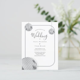 Disco Retro Wedding Uitnodiging Briefkaart