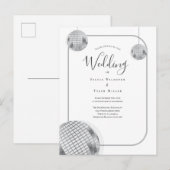 Disco Retro Wedding Uitnodiging Briefkaart (Voorkant / Achterkant)