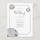 Disco Retro Wedding Uitnodiging Briefkaart (Voorkant)