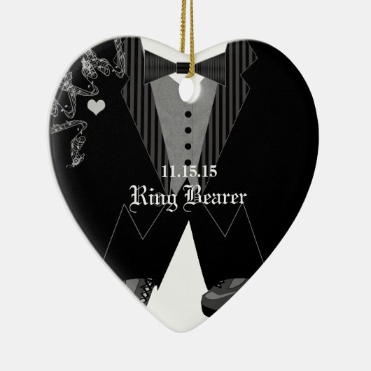 Disco Ring Bearer Wedding kerstversiering Keramisch Ornament (Rechts)